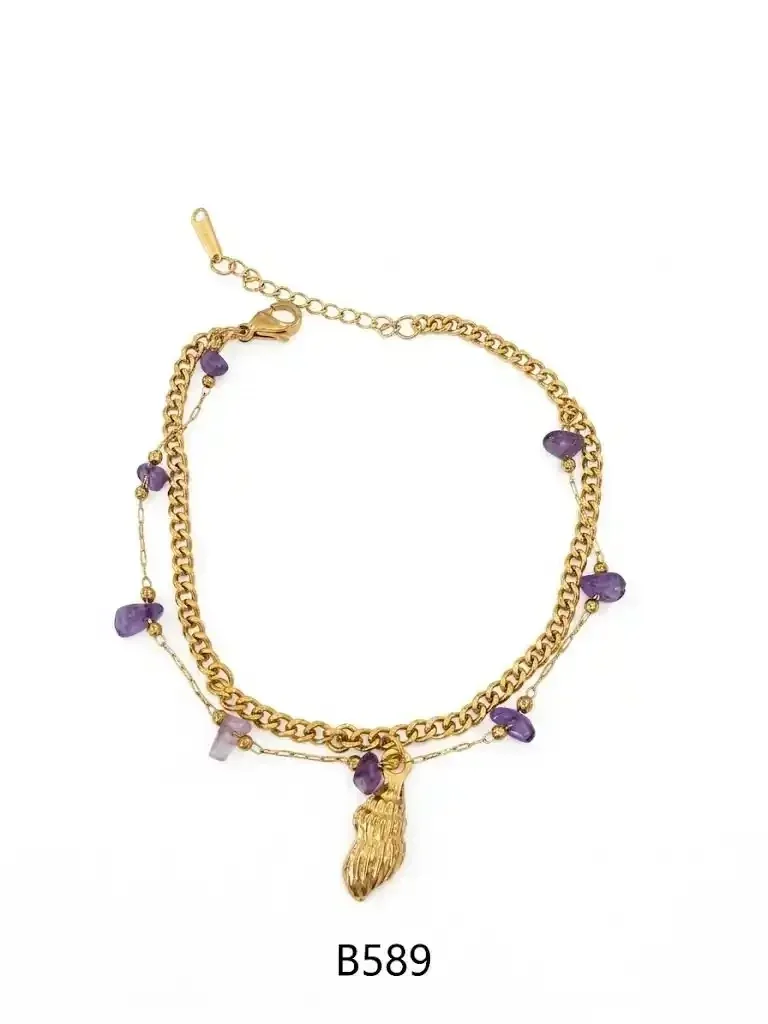 STAINLESS STEEL BRAZALETE GOLD B589G