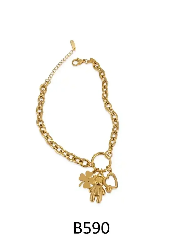 STAINLESS STEEL BRAZALETE GOLD B590G