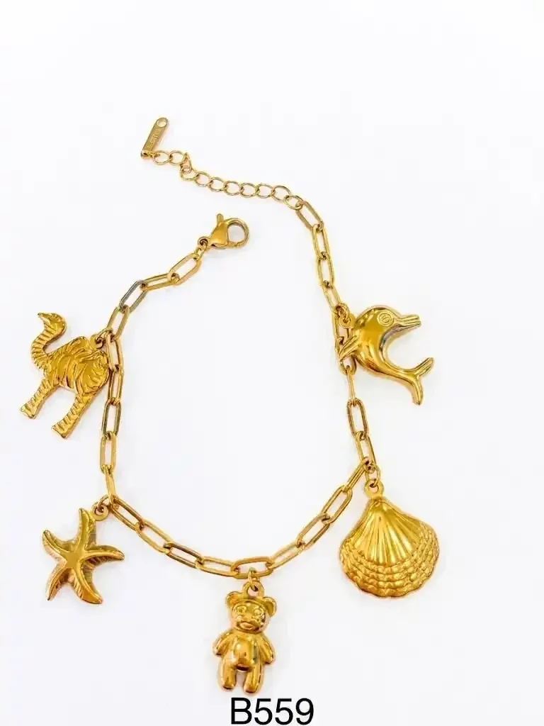 STAINLESS STEEL BRAZALETE GOLD B559G