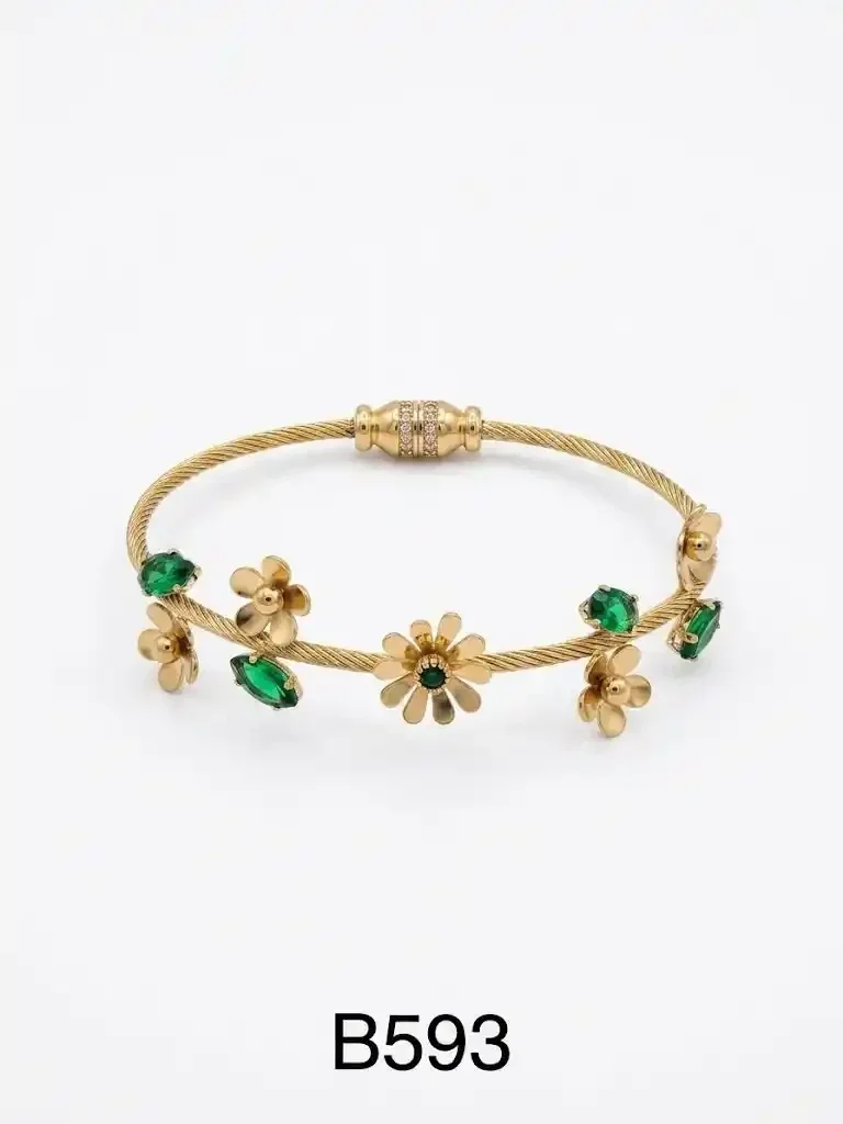STAINLESS STEEL BRAZALETE GOLD B593G