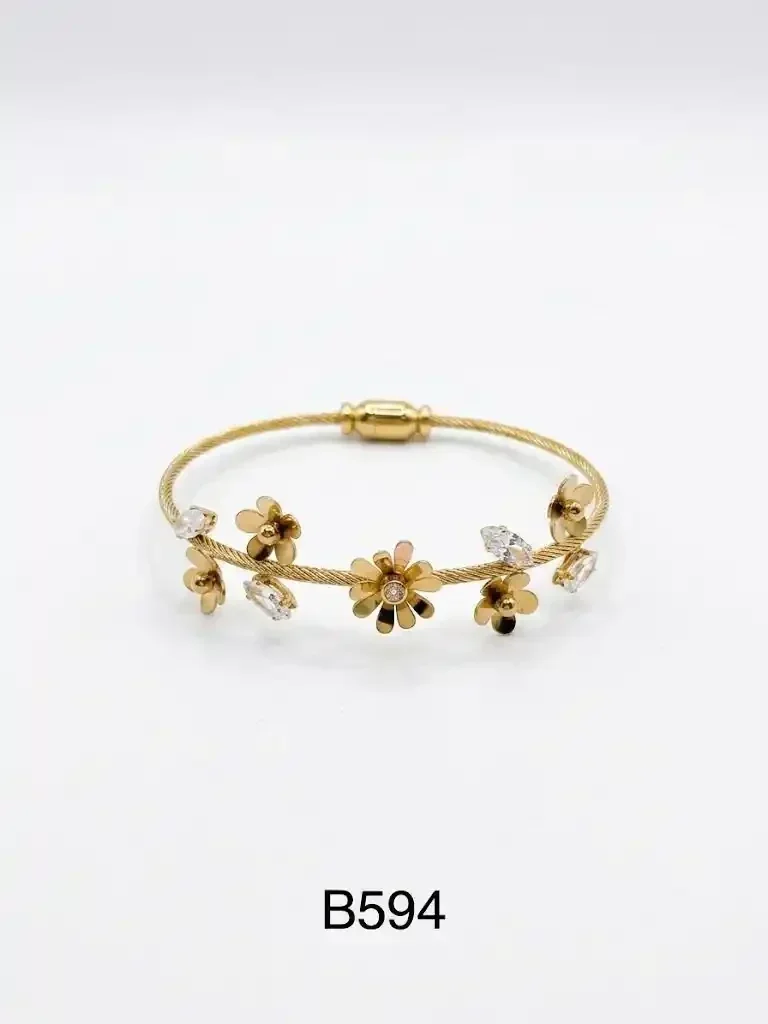STAINLESS STEEL BRAZALETE GOLD B594G