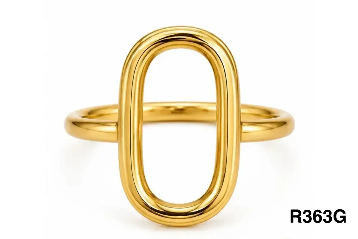 RING STAINLESS STEEL GOLD R363G