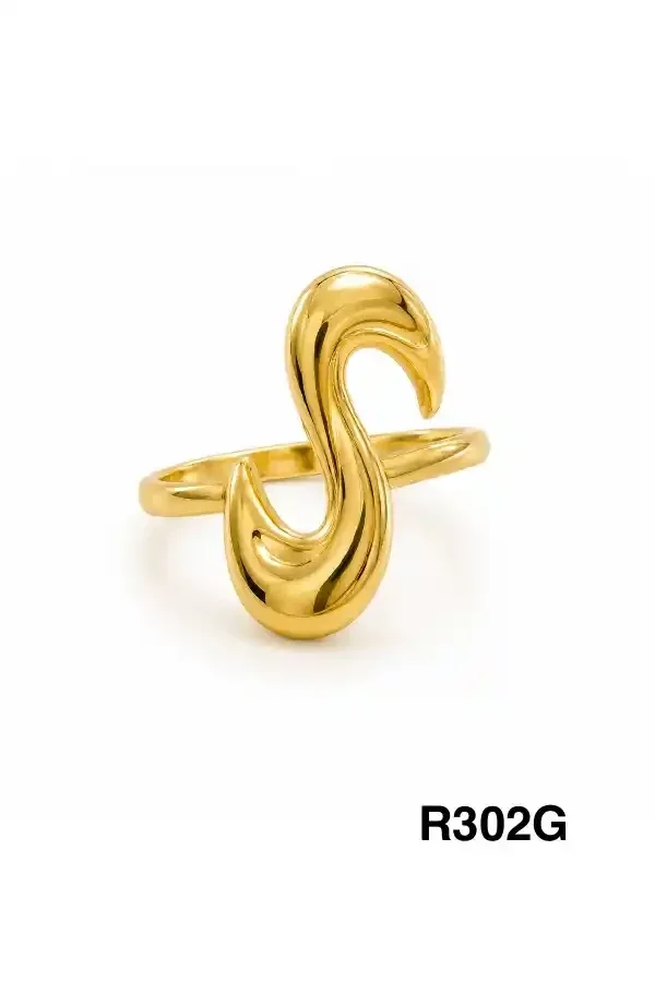 RING STAINLESS STEEL GOLD R302G