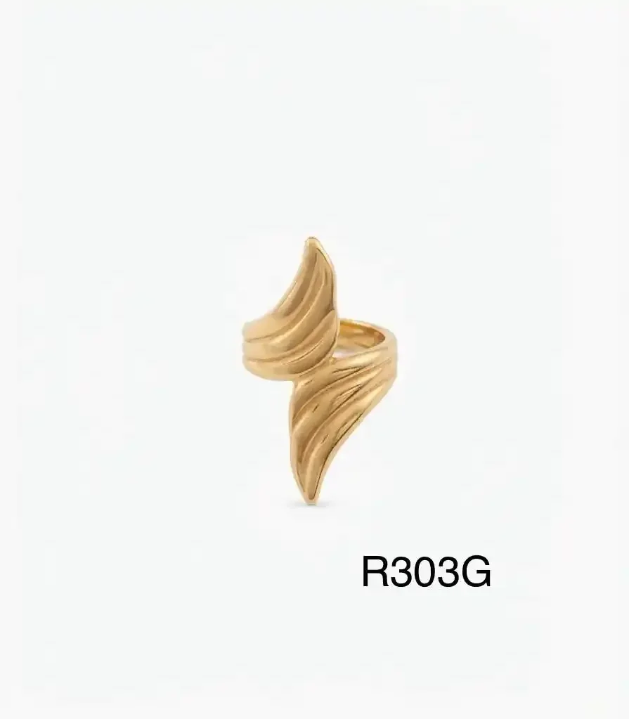 RING STAINLESS STEEL GOLD R303G