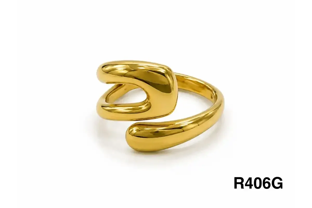 RING STAINLESS STEEL GOLD R406G