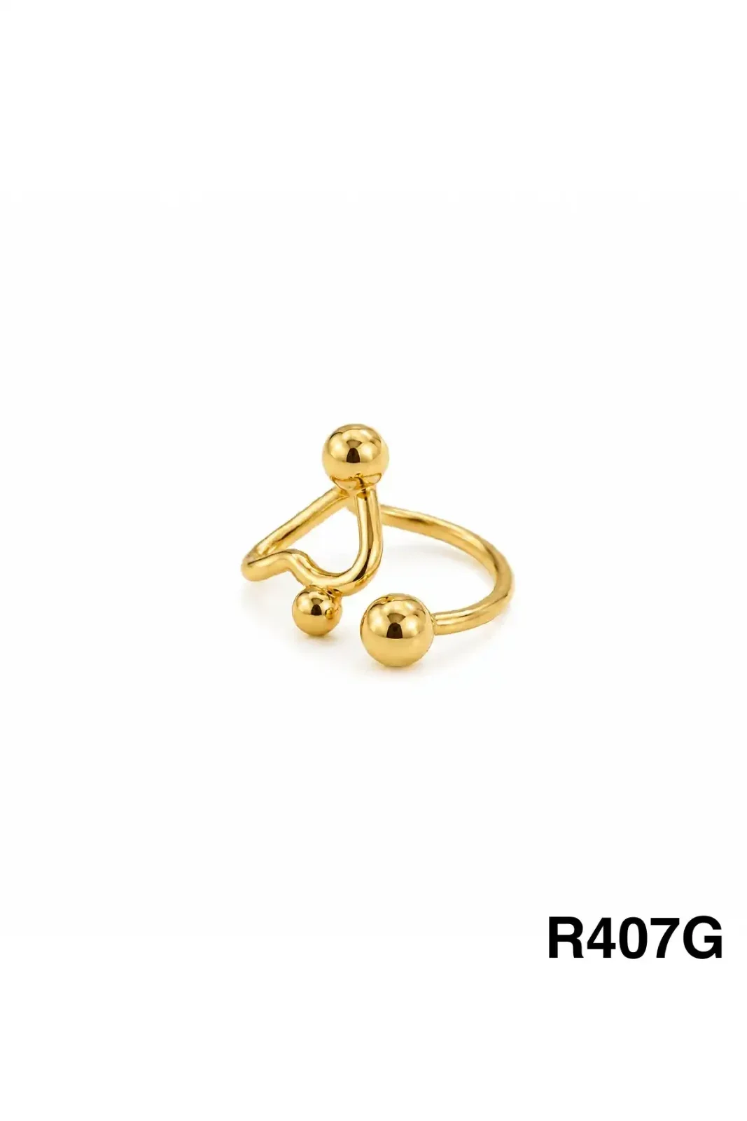 RING STAINLESS STEEL GOLD R407G
