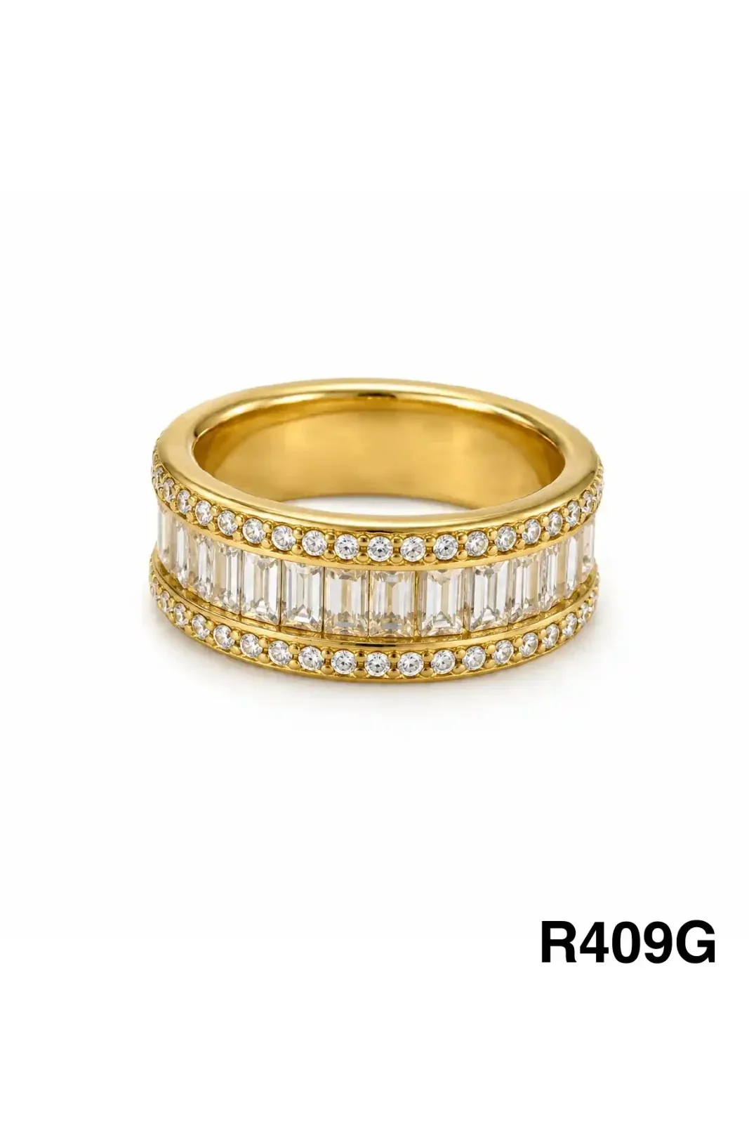 RING STAINLESS STEEL GOLD R409G