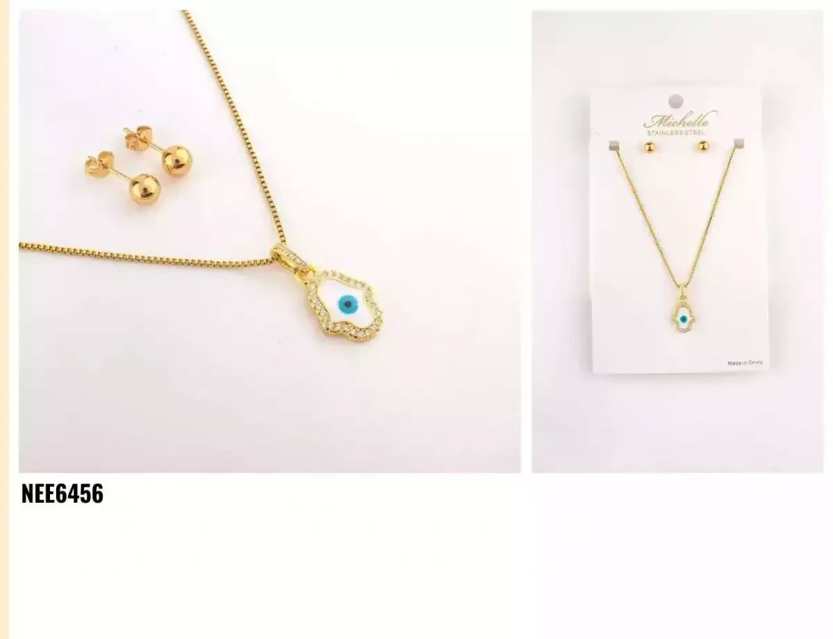 NECKLACE SET STAINLESS STEEL GOLD 6456