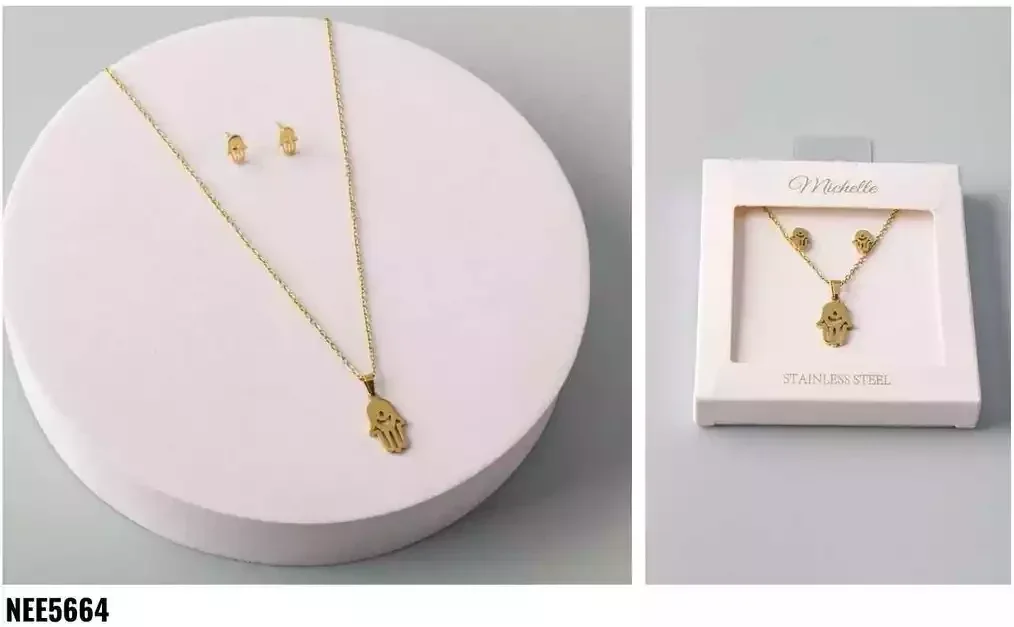 NECKLACE SET STAINLESS STEEL GOLD NEE5664