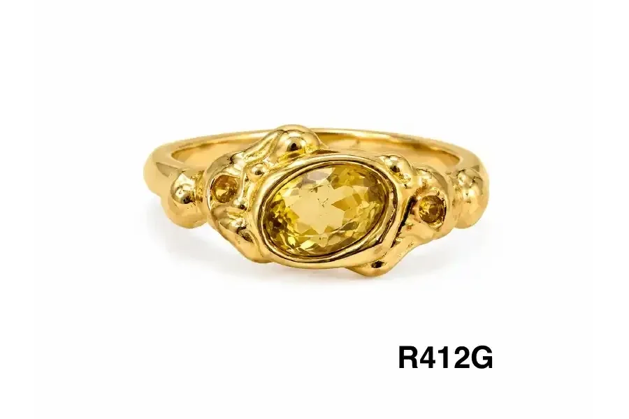 RING STAINLESS STEEL GOLD R412G