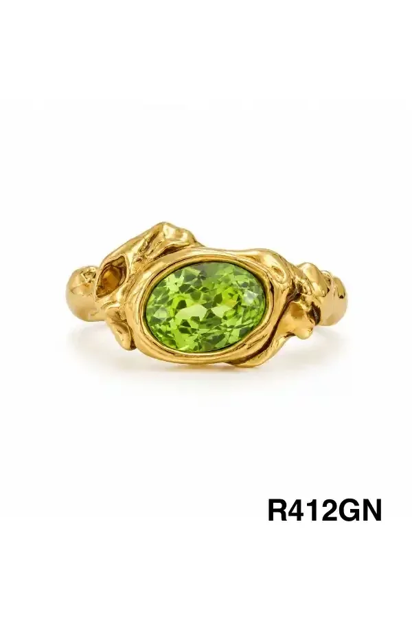 RING STAINLESS STEEL GREEN R412GN