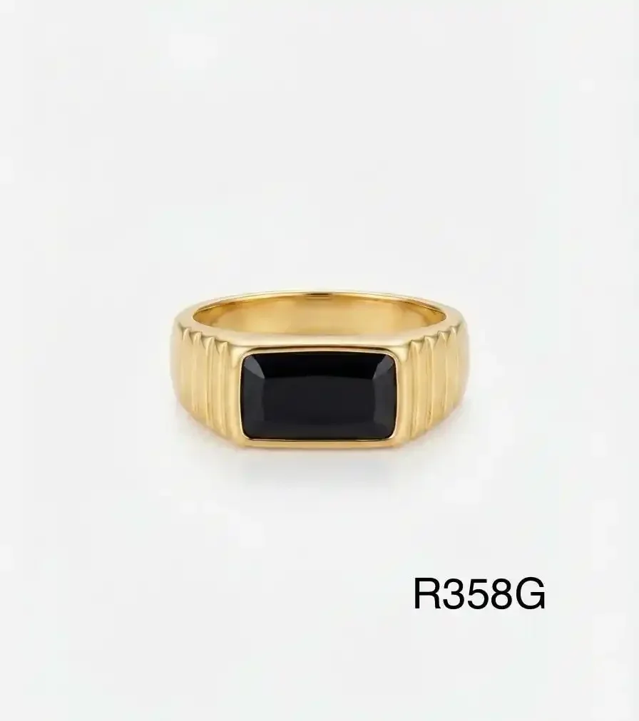 RING STAINLESS STEEL GOLD R358G