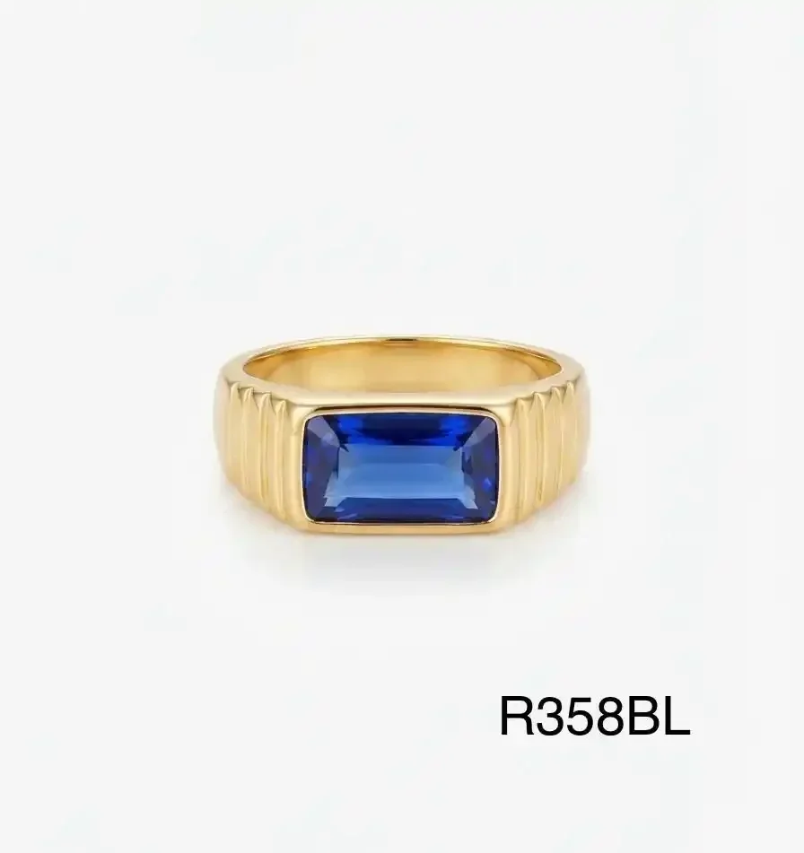 RING STAINLESS STEEL BLUE R358BL