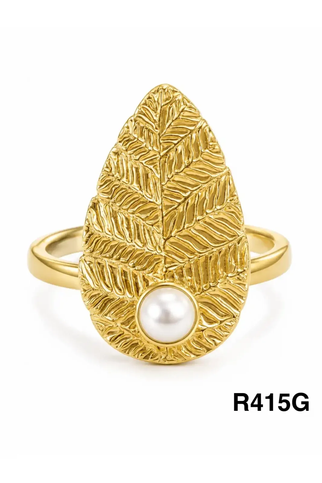 RING STAINLESS STEEL GOLD R415G