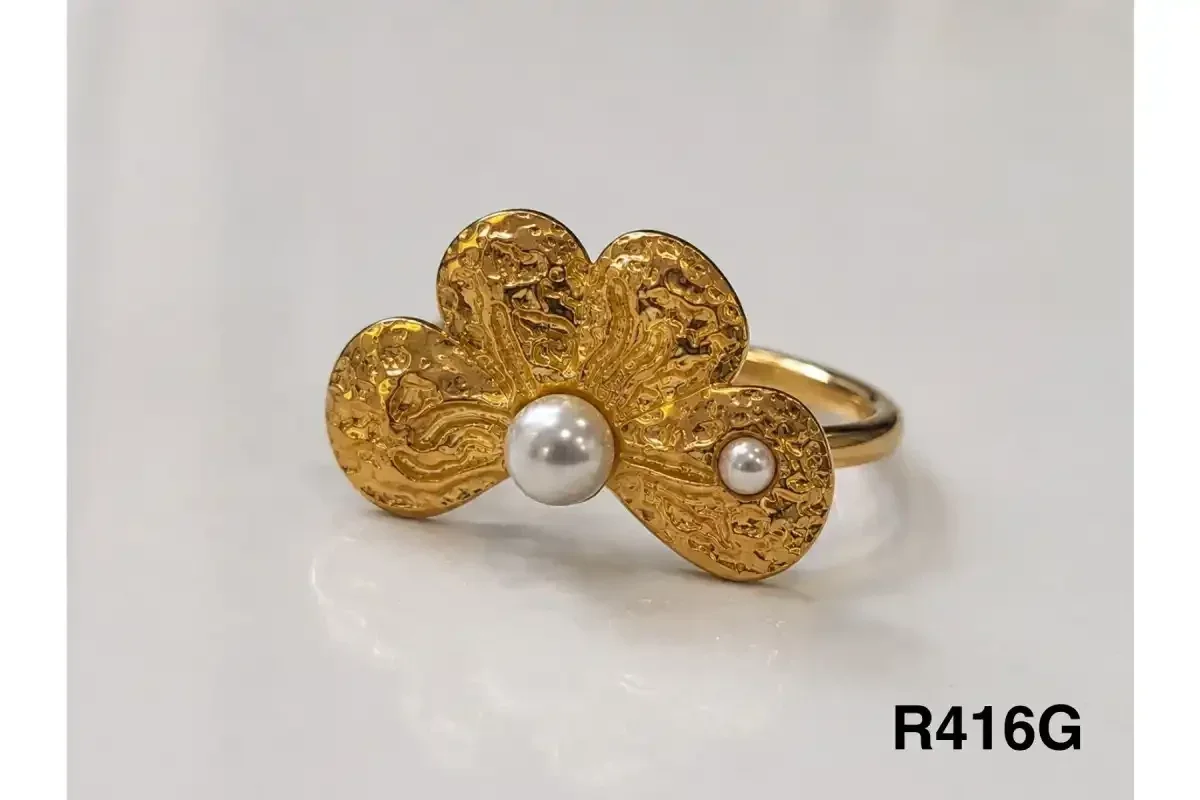 RING STAINLESS STEEL GOLD R416G