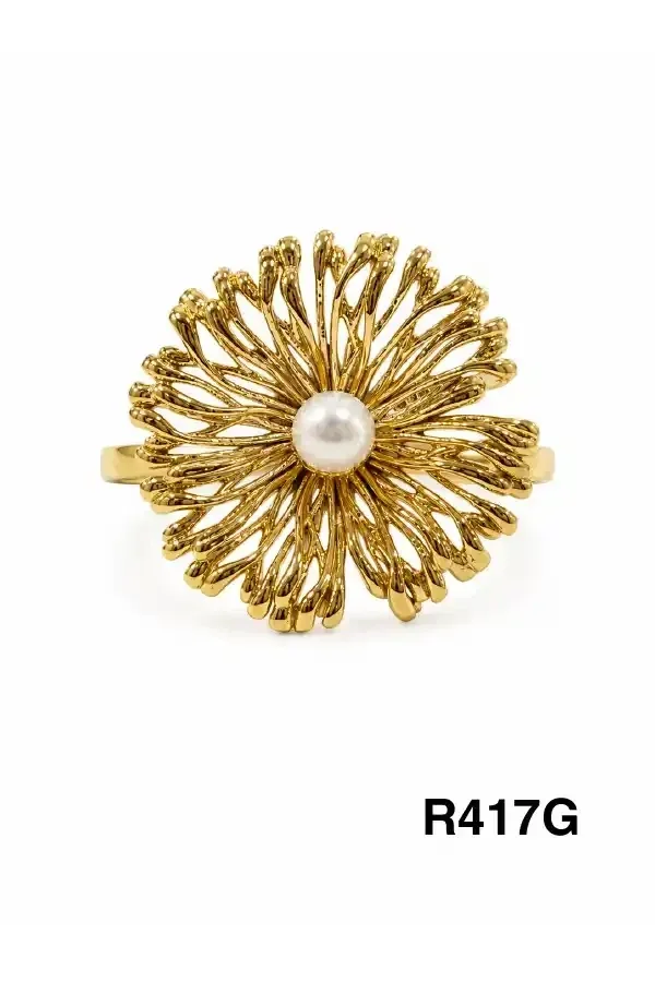 RING STAINLESS STEEL GOLD R417G