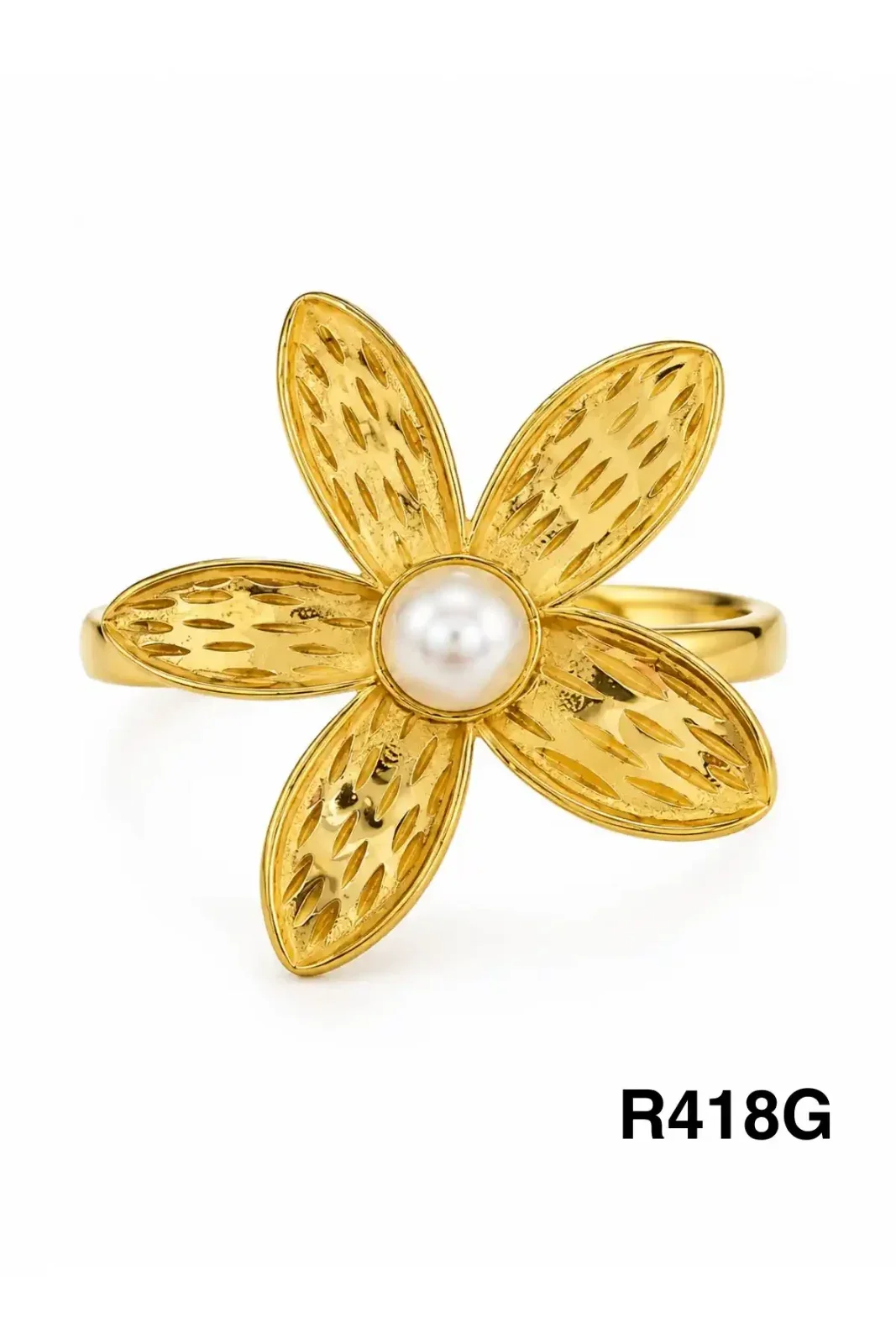 RING STAINLESS STEEL GOLD R418G