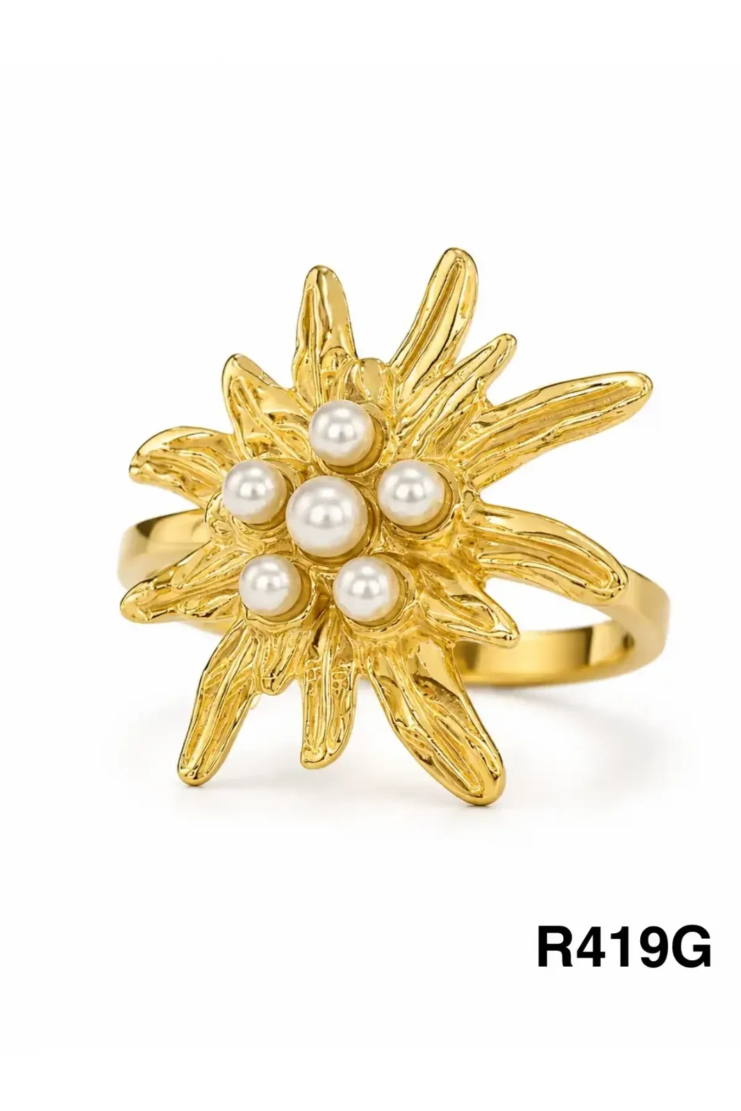 RING STAINLESS STEEL GOLD R419G