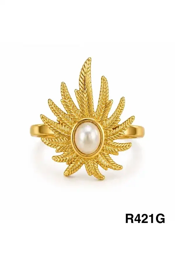 RING STAINLESS STEEL GOLD R421G