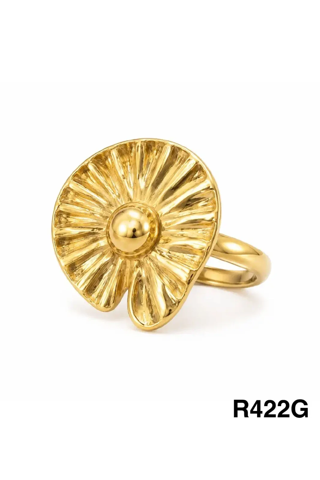 RING STAINLESS STEEL GOLD R422G
