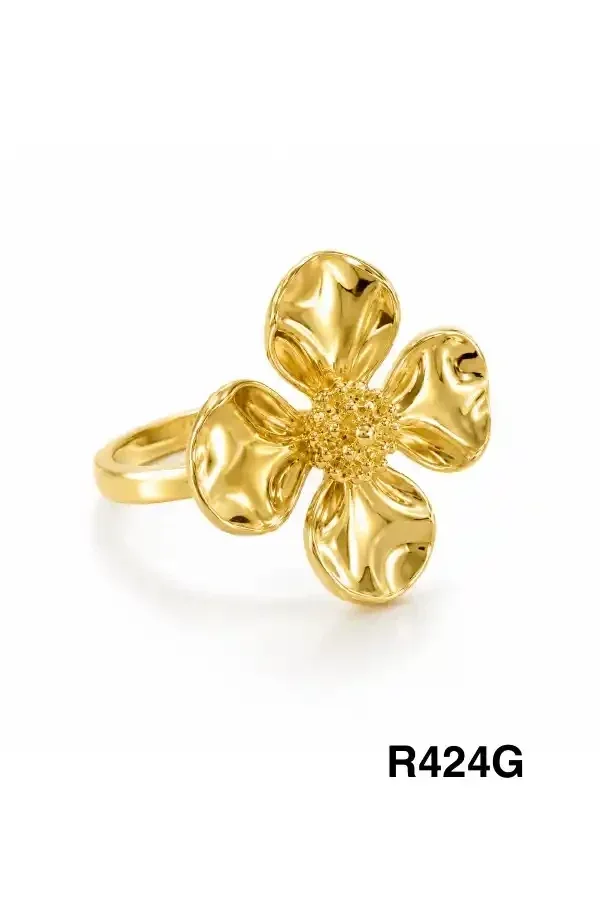 RING STAINLESS STEEL GOLD R424G