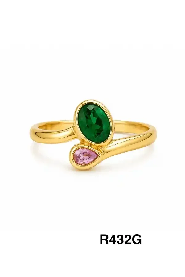 RING STAINLESS STEEL GOLD R432G