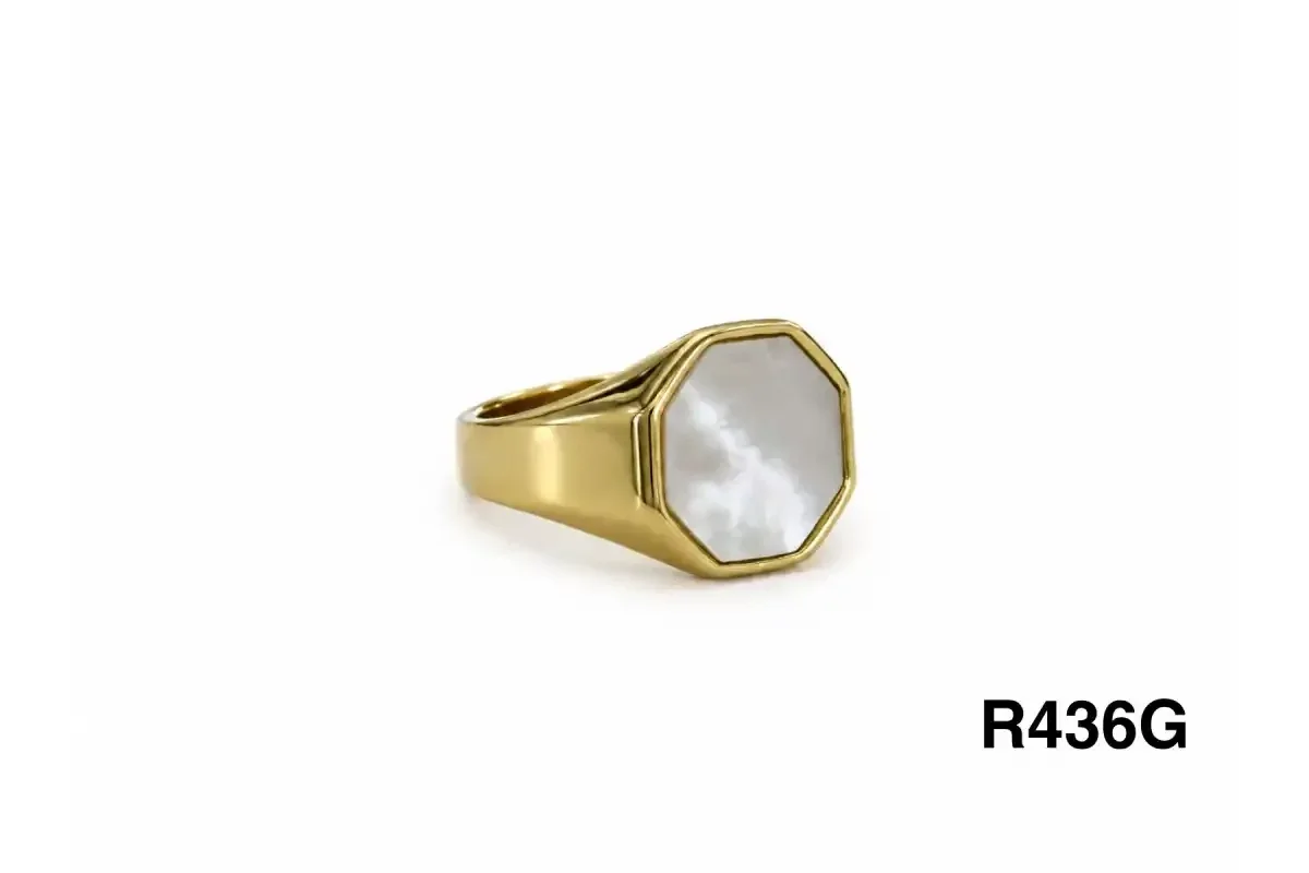 RING STAINLESS STEEL GOLD R436G