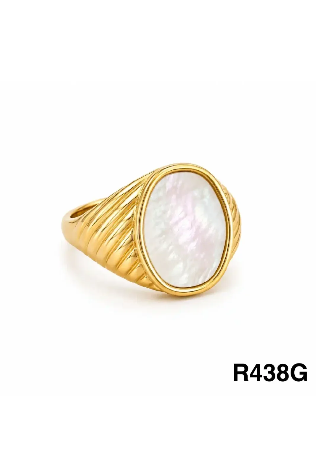 RING STAINLESS STEEL GOLD R438G