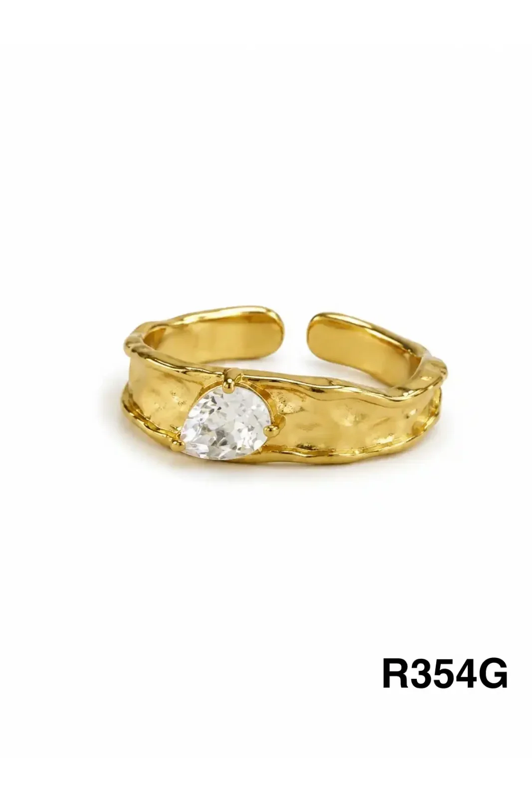 RING STAINLESS STEEL GOLD R354G
