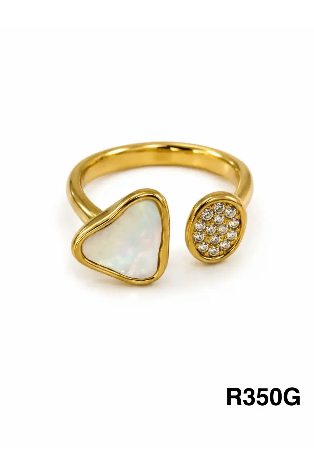 RING STAINLESS STEEL GOLD R350G