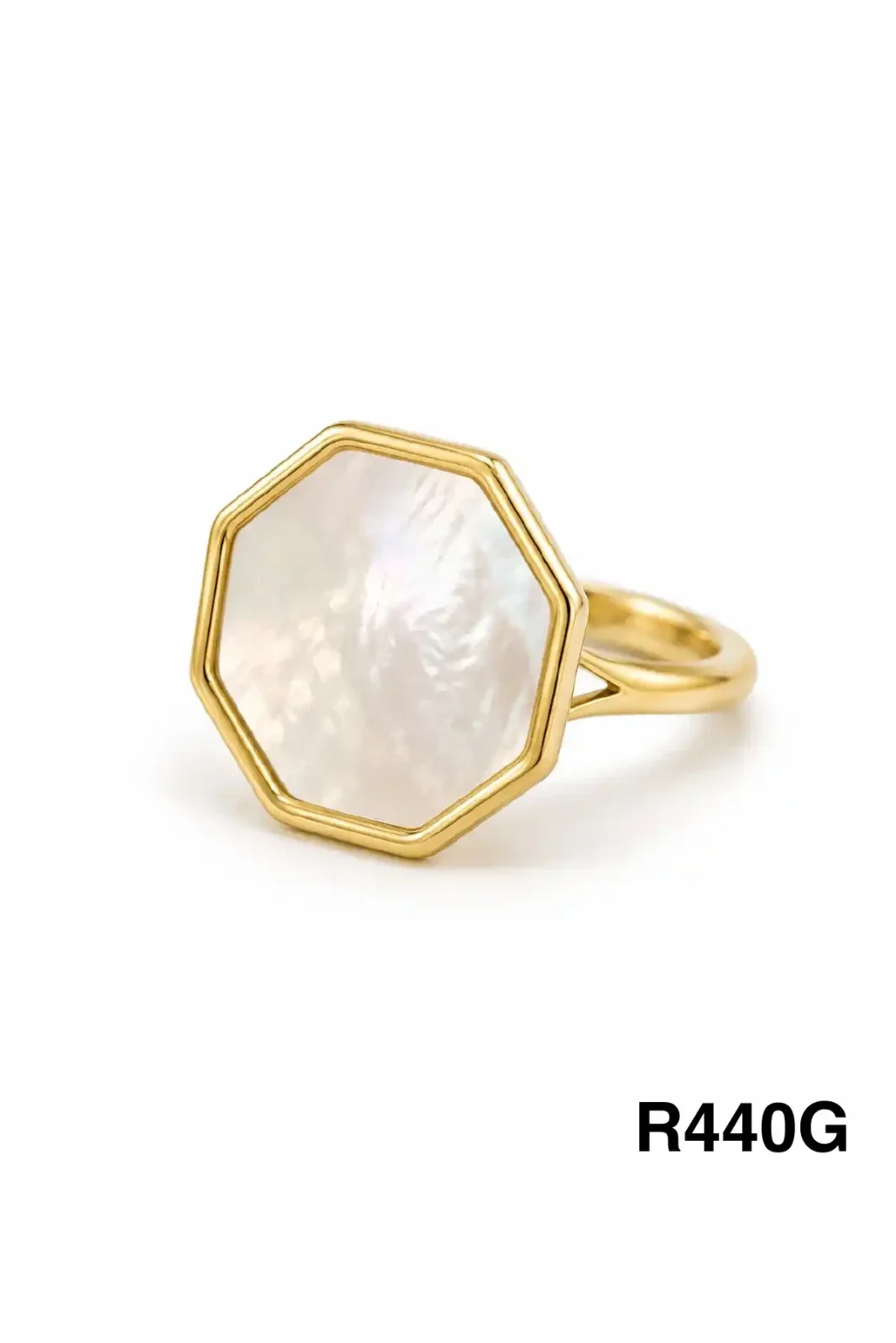 RING STAINLESS STEEL GOLD R440G