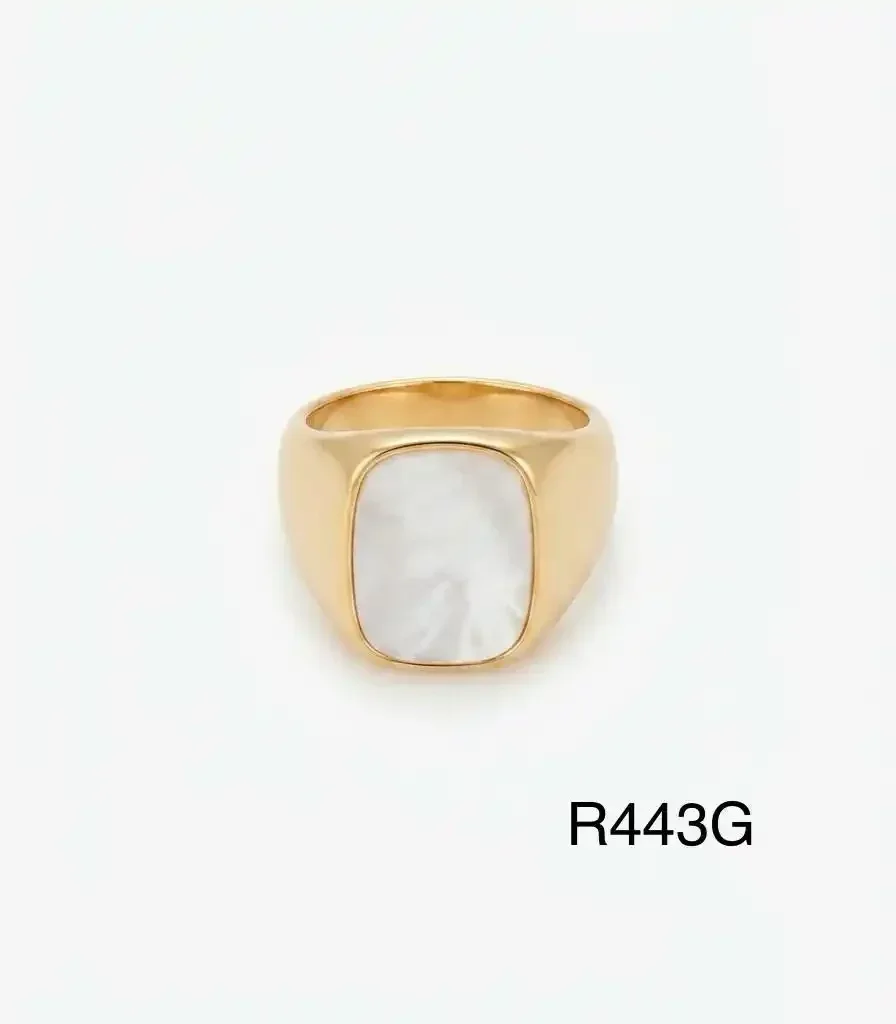 RING STAINLESS STEEL GOLD R443G