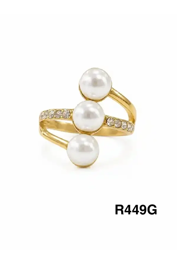 RING STAINLESS STEEL GOLD R449G