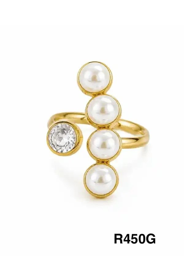 RING STAINLESS STEEL GOLD R450G