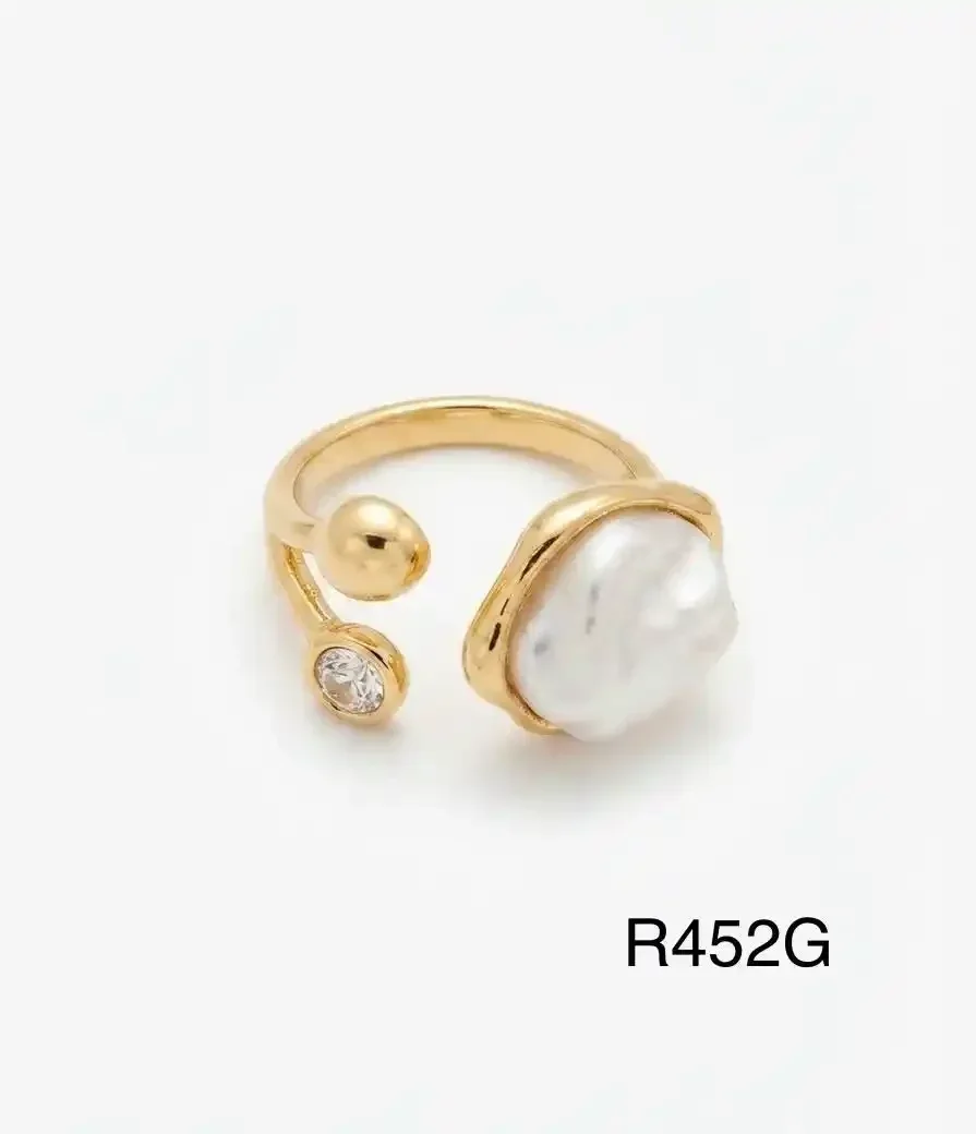 RING STAINLESS STEEL GOLD R452G