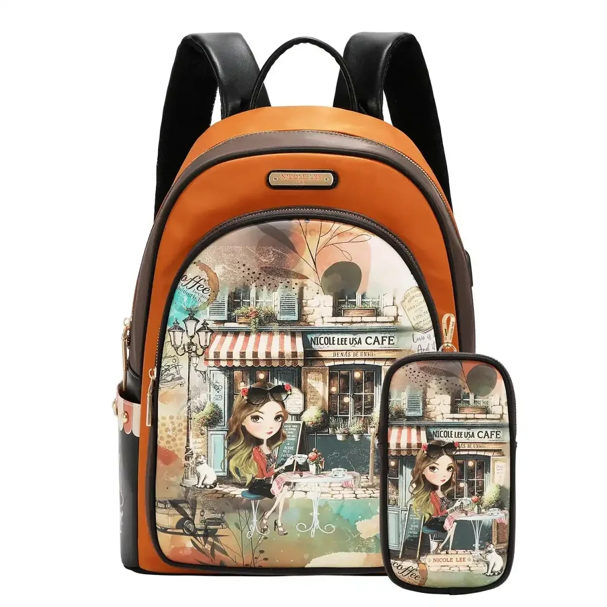 BACKPACK NICOLE LEE LAPTOP BACKPACK WITH USB CHARGING PORT + POCKETS 16698 VIRTUAL FRIEND