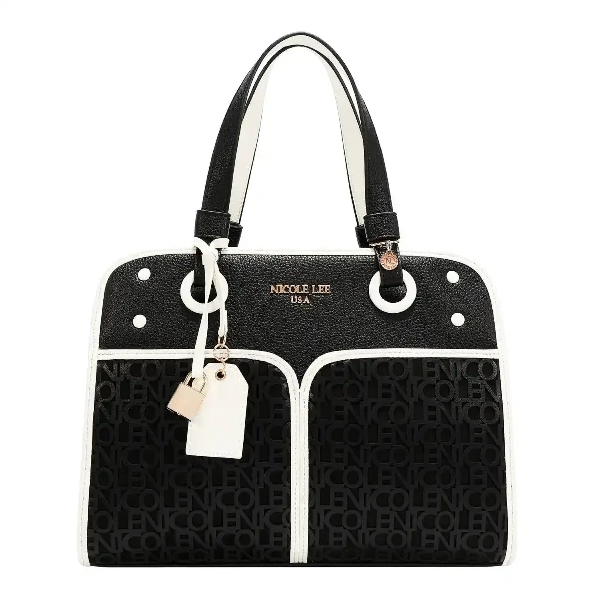 CARTERA NICOLE LEE MONOGRAM TOTE BAG LSR17740 BLACK