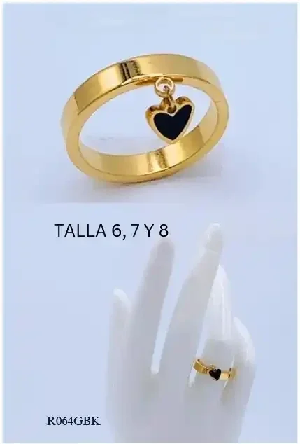 RING STAINLESS STEEL GOLD 122R1009G BLACK