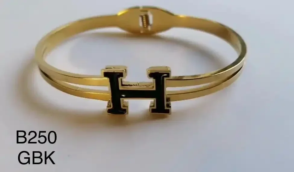 STAINLESS STEEL BRAZALETE GOLD B250 BLACK