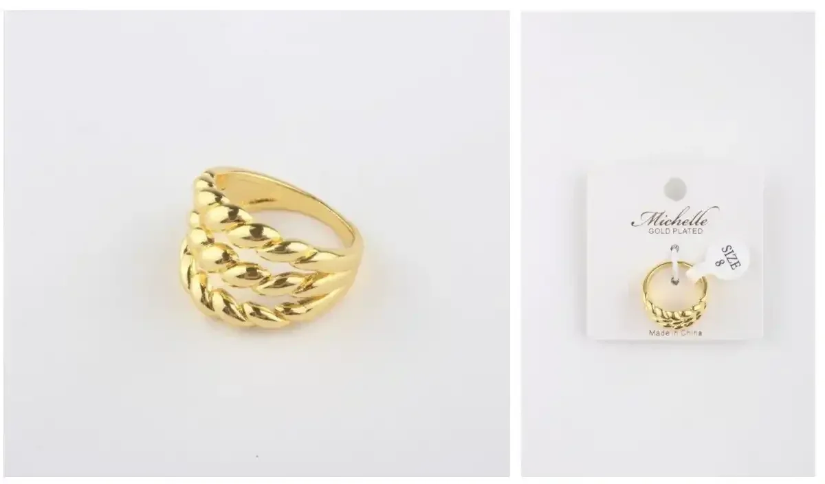 RING STAINLESS STEEL GOLD 1290