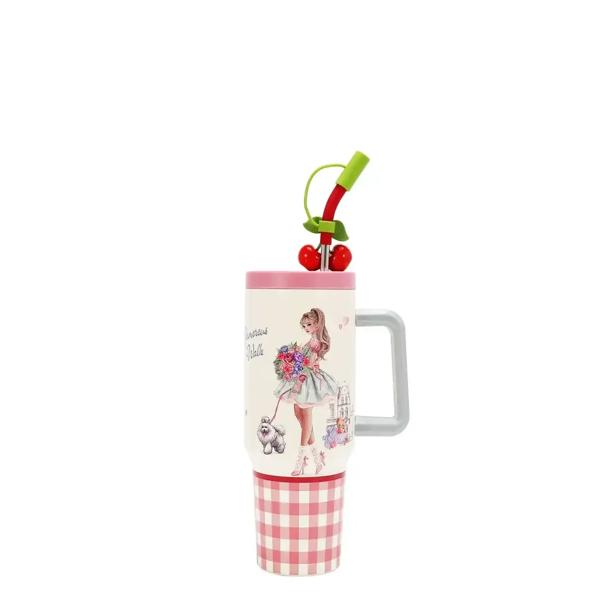 NIKKY BY NICOLE LEE 40 OZ STUDDED TUMBLER WITH STRAW 25045 GLAMOROUS WALK