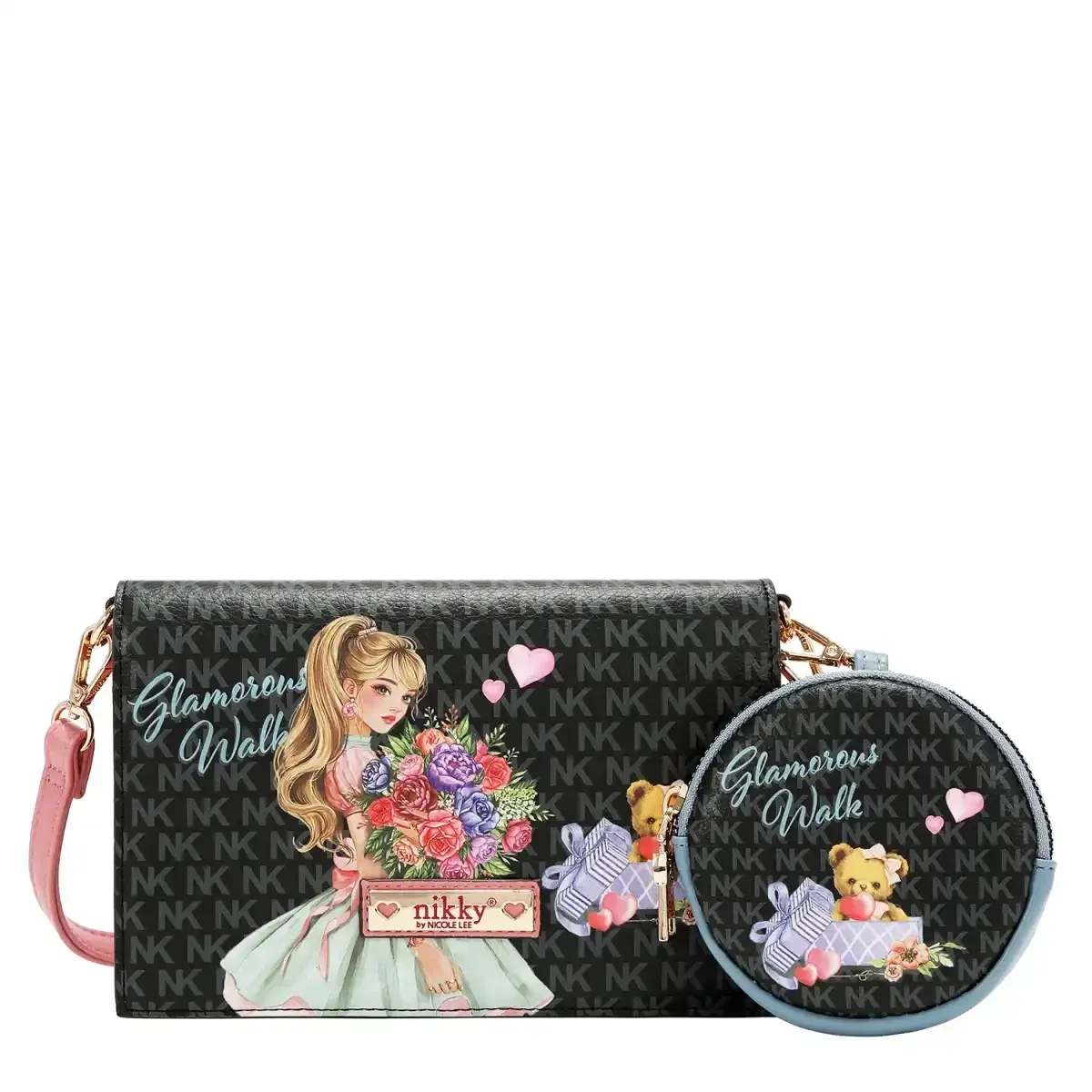 CARTERA NIKKY CROSSBODY NK25057 GLAMOROUS WALK BLACK