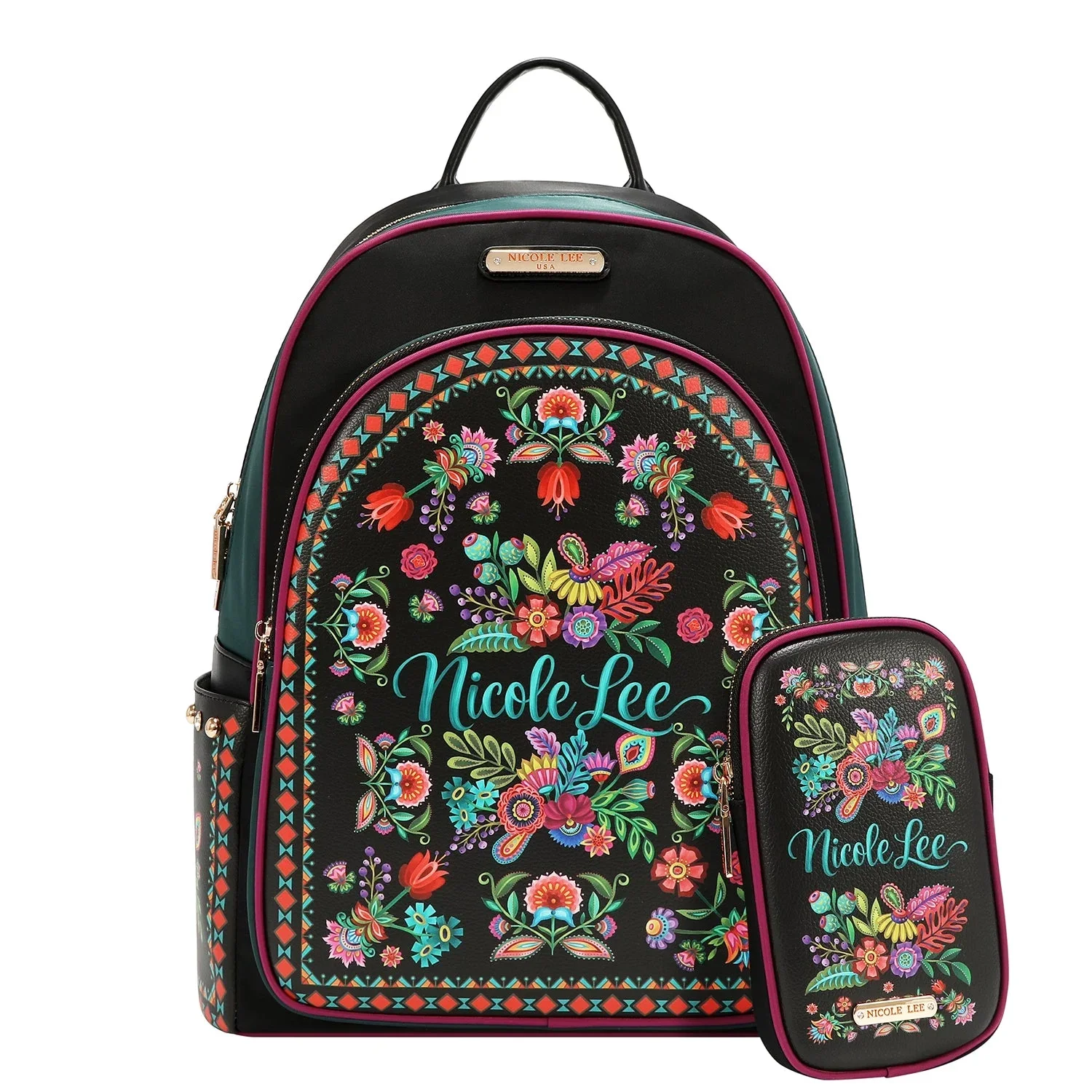 BACKPACK NICOLE LEE LAPTOP BACKPACK WITH USB CHARGING PORT + POCKETS 16698 KEEP DREAMING