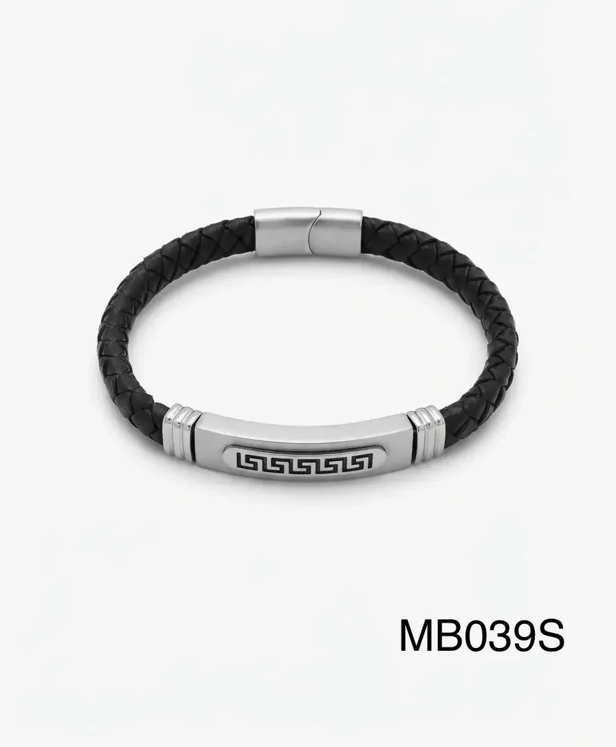 STAINLESS STEEL BRAZALETE MEN MB039 SILVER