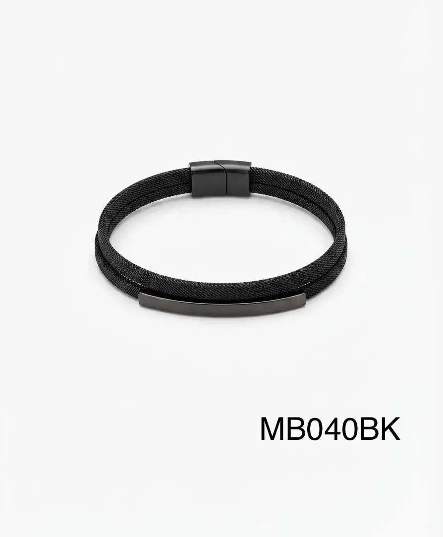 STAINLESS STEEL BRAZALETE MEN MB040 BLACK