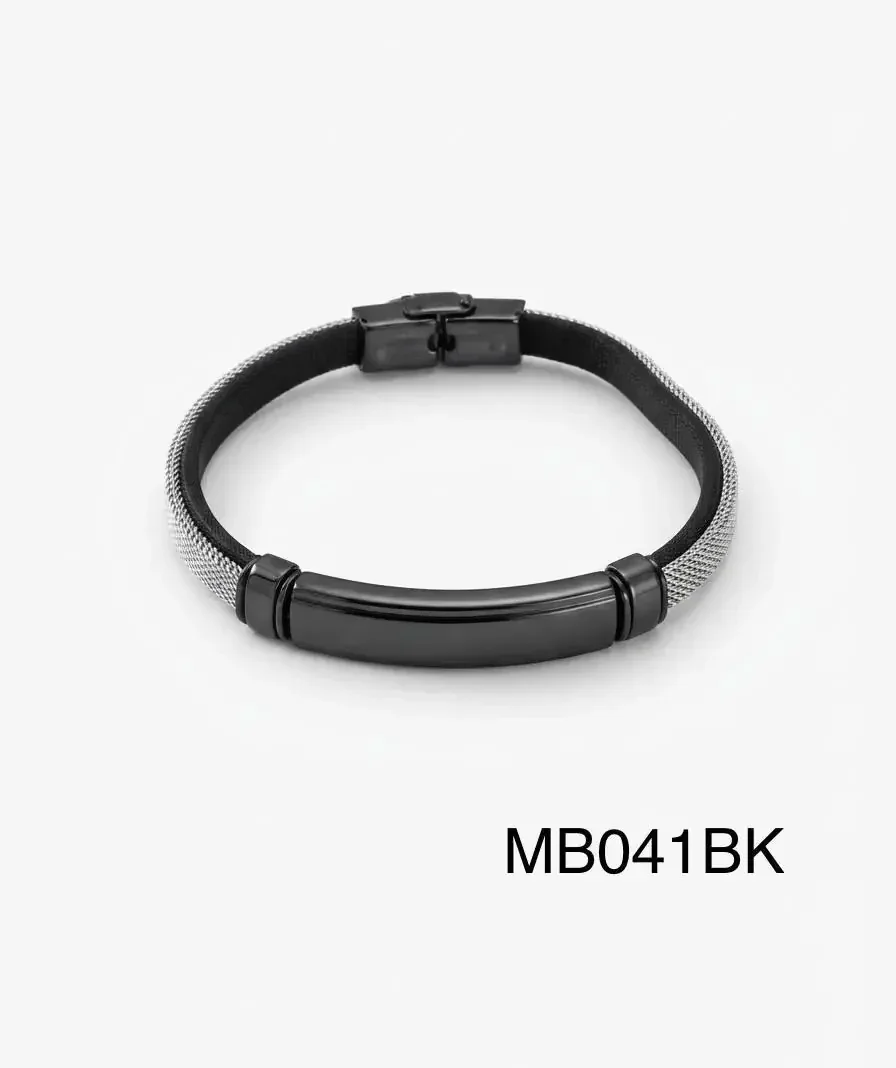 STAINLESS STEEL BRAZALETE MEN MB041 BLACK