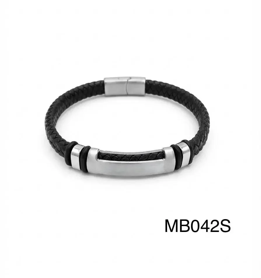 STAINLESS STEEL BRAZALETE MEN MB042 SILVER