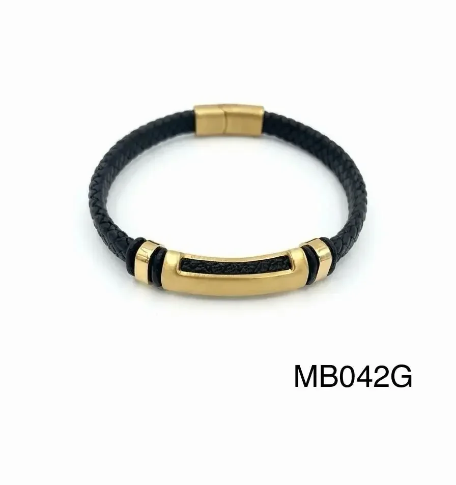 STAINLESS STEEL BRAZALETE MEN MB042 GOLD
