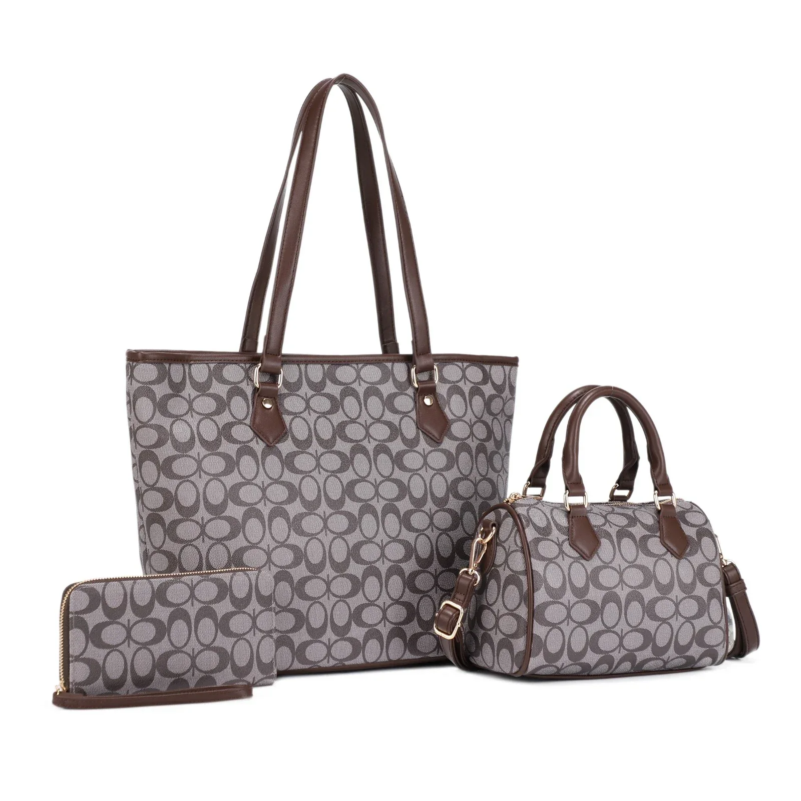 CARTERA FASHION SET 3PCS 31959 GRAY / COFFEE