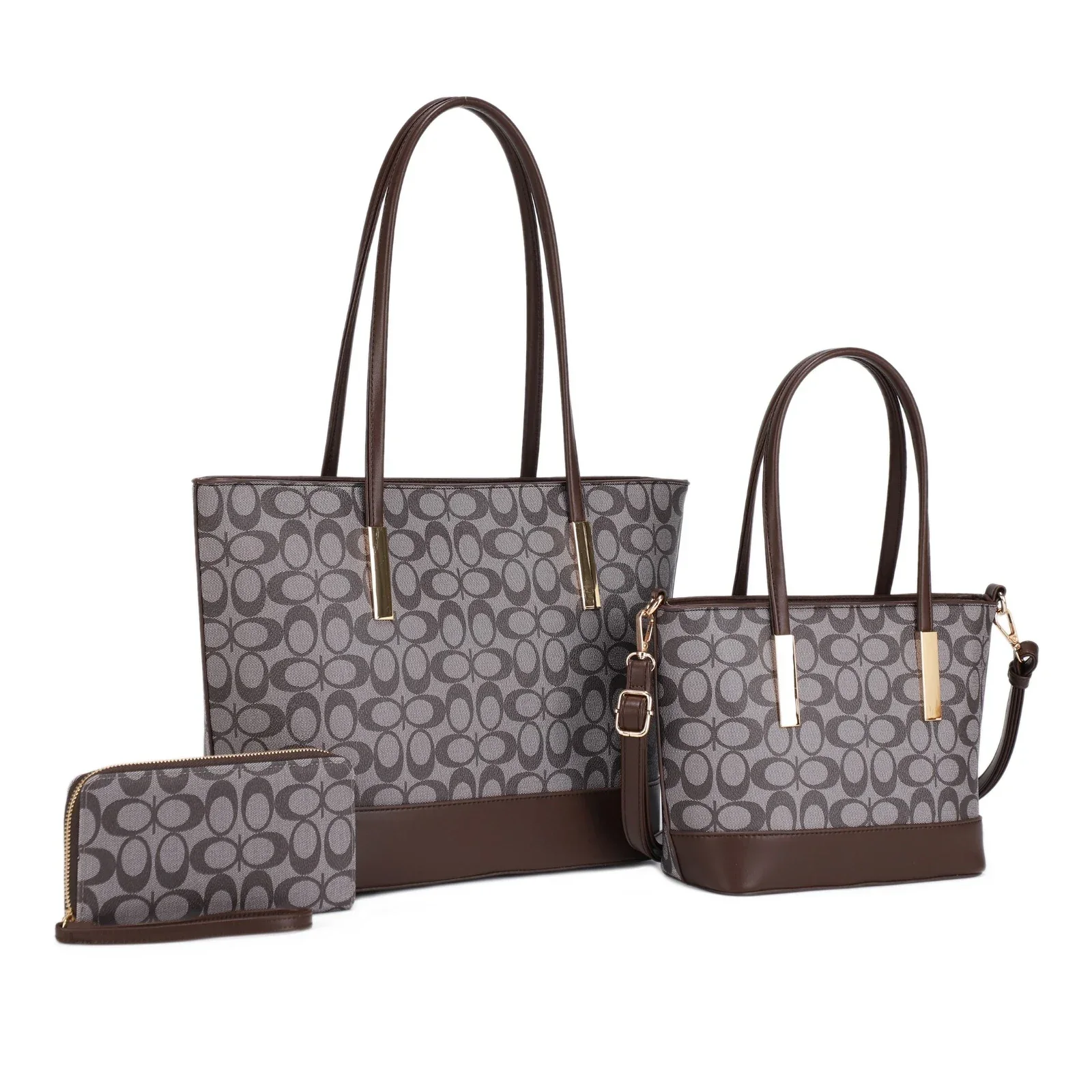 CARTERA FASHION SET 3PCS 31960 GRAY / COFFEE